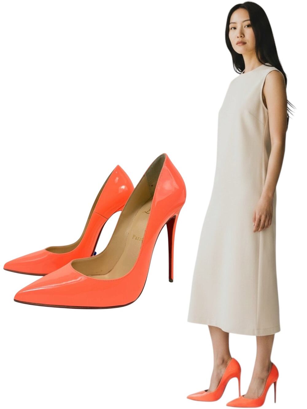 Christian Louboutin So Kate Patent Leather Heels Flamingo Size 39